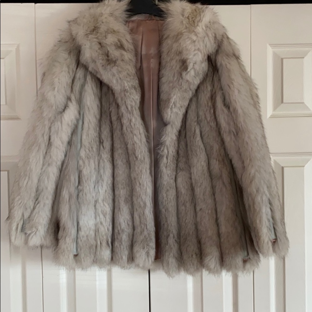Vintage leather fox jacket.